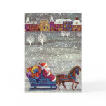 Santa Claus One Horse Open Sleigh in the Snow cards