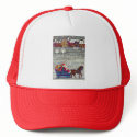 Santa Claus One Horse Open Sleigh in the Snow hats