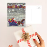 Santa Claus One Horse Open Sleigh in the Snow postcards
