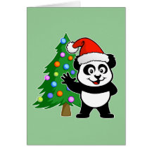 Santa Claus Panda Card