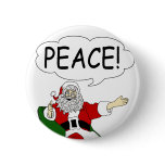 Santa Claus Peace Button