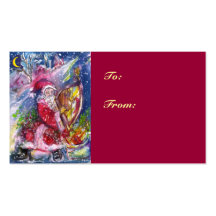 SANTA CLAUS PLAYING HARP IN THE MOONLIGHT BUSINESS CARD
