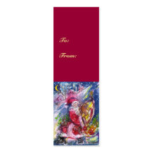 SANTA CLAUS PLAYING HARP IN THE MOONLIGHT BUSINESS CARD TEMPLATE