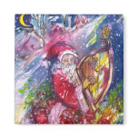 SANTA CLAUS PLAYING HARP IN THE MOONLIGHT