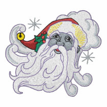 Santa Claus Portrait Embroidered Polo Shirt