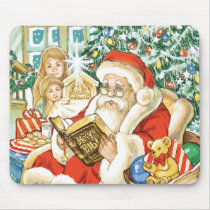 Santa Claus Reading the Bible on Christmas Eve Mousepad
