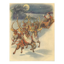Santa Claus Reindeer Delivering Toys Christmas Eve Personalized Invite
