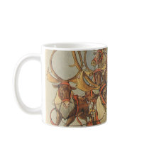Santa Claus Reindeer Delivering Toys Christmas Eve Mugs