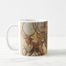 Santa Claus Reindeer Delivering Toys Christmas Eve Mugs