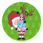 Santa Claus & Reindeer Sticker