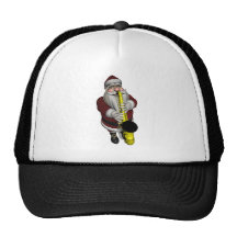 Santa Claus Saxophone Player Trucker Hat