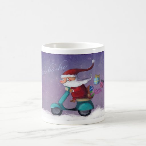 Santa Claus Scooterist Coffee Mug