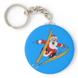 Santa Claus Skiers Skiing Xmas Tees and Gifts keychains
