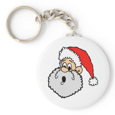 Santa Claus Surprised Keychain by ChristmasStamps