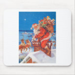 Santa Claus Up on the Rooftop mousepads