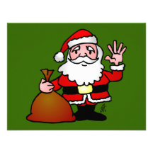 Santa Claus waving Custom Invitations