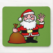 Santa Claus waving Mouse Pads