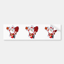 Santa Claus With Gifts Bumper Stickers