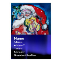 SANTA  CLAUS WITH VIOLIN BUSINESS CARD TEMPLATES