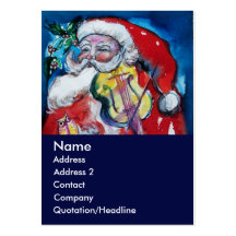 SANTA  CLAUS WITH VIOLIN BUSINESS CARDS