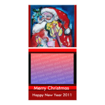 SANTA CLAUS WITH VIOLIN PERSONALIZED PHOTO CARD