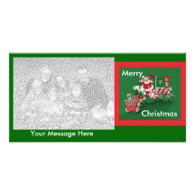 Santa Clause Candy Train Custom Photo Card