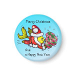 santa Clause Fish - funny cute Christmas cartoon magnets