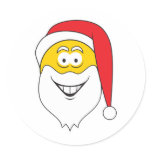 Santa Clause Smiley Face Stickers