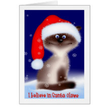 Santa Claws Cat Christmas Card