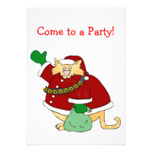 Santa Claws Kitty Personalised Invite