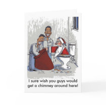 Santa comes up the toilet cards
