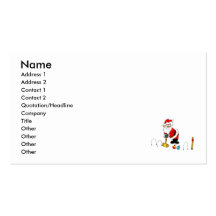 santa croquet with ornaments business card templates