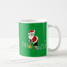 santa croquet with ornaments coffee mugs