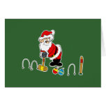 santa croquet with ornaments greeting cards