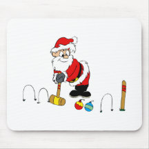 santa croquet with ornaments mouse pads