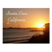 Santa Cruz Sunset by the lighthouse Post Card