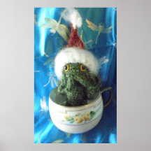 Santa Cthulhu storm in a teacup Poster
