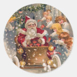 Santa Drives a Race Car Stickers