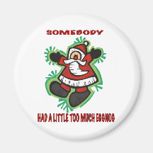 SANTA EGGNOG FRIDGE MAGNETS