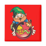 Santa Elf and Ornament Fridge Magnets