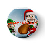 santa-elf-cartoon, THE END IS COMEING, MERRY CR... buttons