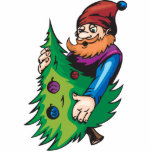 Santa Elf Holding Christmas Tree photo sculptures