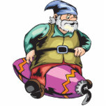 Santa Elf Sitting On Ornament photo sculptures