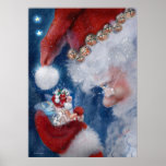 Santa & Faery Holiday Poster posters