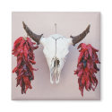 Santa Fe Cow Skull with Peppers magnets