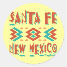 SANTA FE, NEW MEXICO ROUND STICKERS