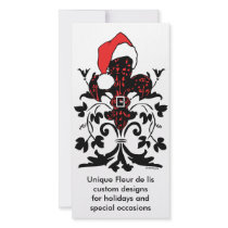 Santa Fleur de lis (red) Photo Card Template