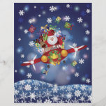 Santa Flying Old Aircraft Flyer