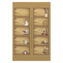 Santa & Friends Gift Tags on a Sheet - 10 Designs Flyer Design
