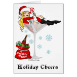 Santa Girl Martini Greeting Card